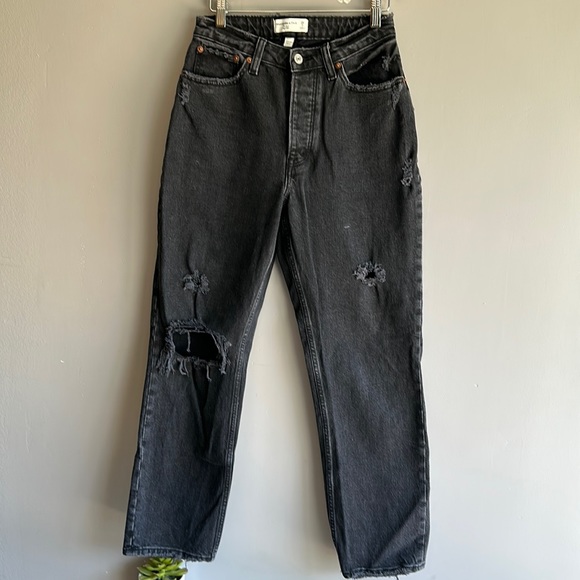 Abercrombie the dad high rise black size 2 great condition no flaws - Picture 6 of 12